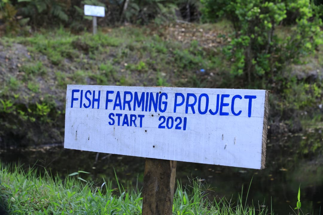 Fish farming project signage
