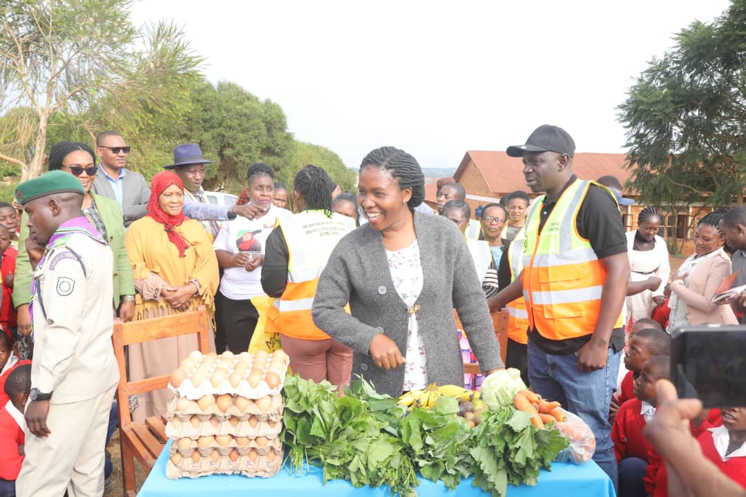 Nutrition food display with eggs and vegetables